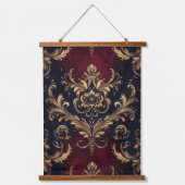 Scarlet & Goud Barok Bloemen Hangend Wandkleed (Voorkant)