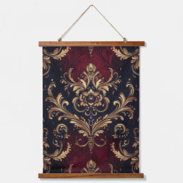 Scarlet & Goud Barok Bloemen Hangend Wandkleed