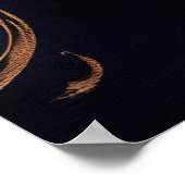 Scarlet & Goud Barok Bloemen Poster (Hoek)