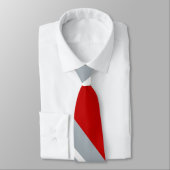 Scarlet, grijs en wit diagonaal gestreept Stropdas (Gebonden)