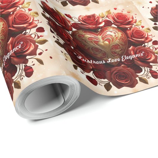 "Scarlet Heart Opulence" Cadeaupapier (Rol Hoek)