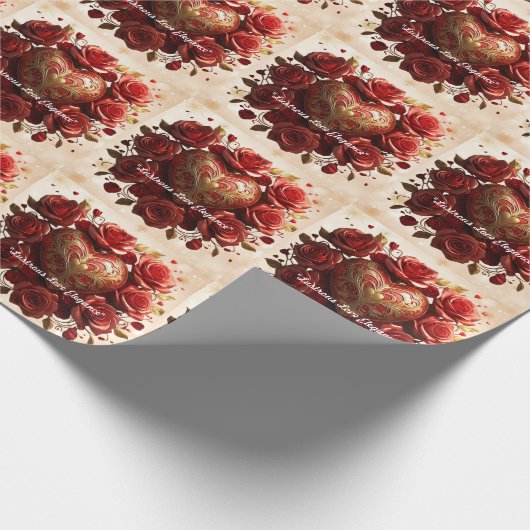 "Scarlet Heart Opulence" Cadeaupapier (Hoek)