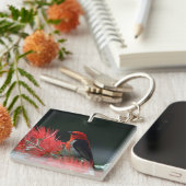 Scarlet honeyater Exotic Bird Sleutelhanger (Voorkant Rechts)