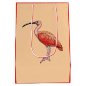Scarlet Ibis Bird Happy Birthday Medium Cadeauzakje (Achterkant)
