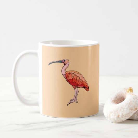 Scarlet Ibis Bird Koffiemok (Met donut)