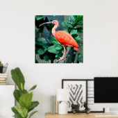 Scarlet Ibis Bird Photo Poster (Thuiskantoor)