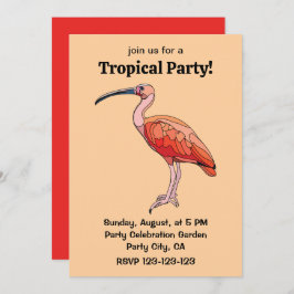 Scarlet Ibis Bird Tropical Party Kaart