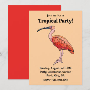 Scarlet Ibis Bird Tropical Party Kaart