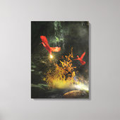 Scarlet Ibis Birds "STEALING THE LIGHT" Canvas Afdruk (Voorkant)
