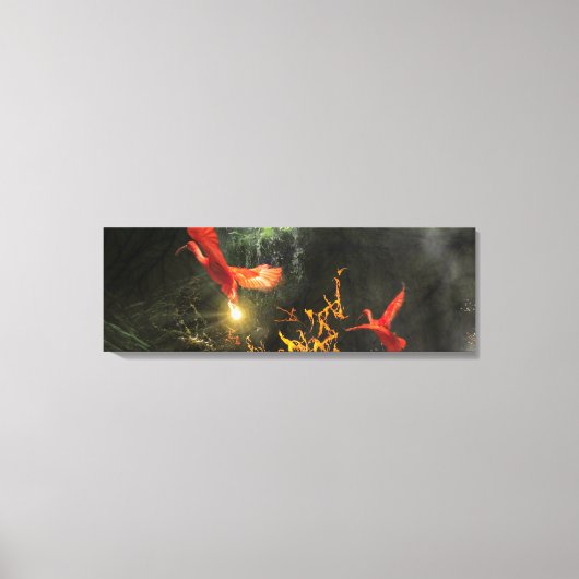 Scarlet Ibis Birds STEALT HET LICHT Canvas Afdruk (Voorkant)