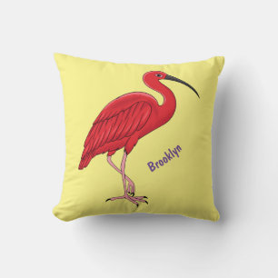 Scarlet ibis cartoon illustratie kussen