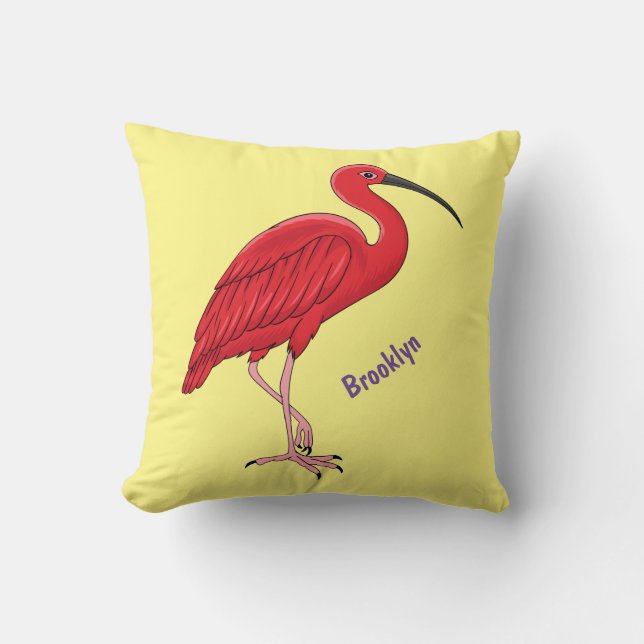 Scarlet ibis cartoon illustratie kussen (Voorkant)