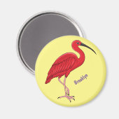 Scarlet ibis cartoon illustratie magneet (Voorkant / Achterkant)