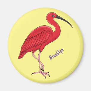 Scarlet ibis cartoon illustratie magneet