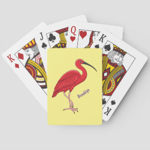 Scarlet ibis cartoon illustratie pokerkaarten
