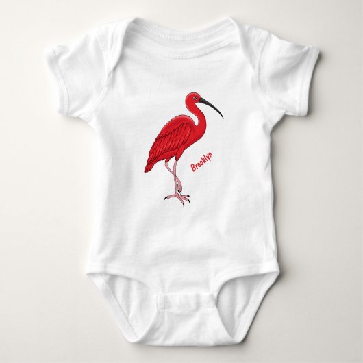 Scarlet ibis cartoon illustratie romper (Voorkant)
