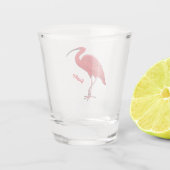 Scarlet ibis cartoon illustratie shot glas (Achterkant)