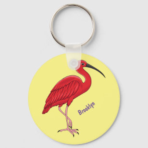 Scarlet ibis cartoon illustratie sleutelhanger