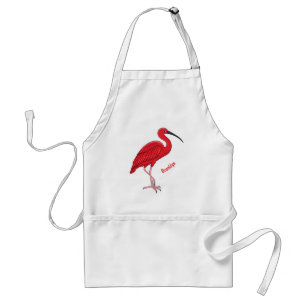 Scarlet ibis cartoon illustratie standaard schort