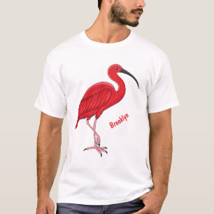 Scarlet ibis cartoon illustratie t-shirt