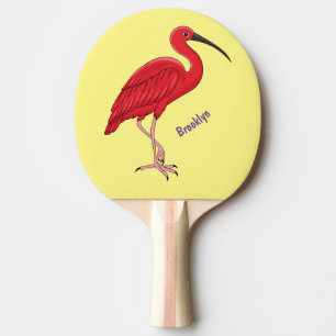 Scarlet ibis cartoon illustratie tafeltennisbatje