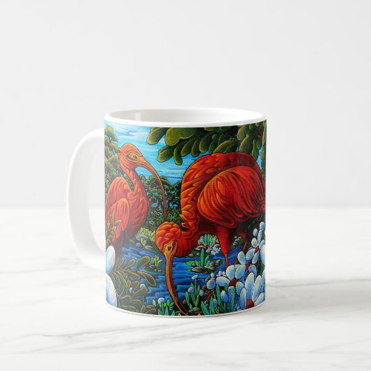 Scarlet Ibis Coffee Mok (Voorkant links)