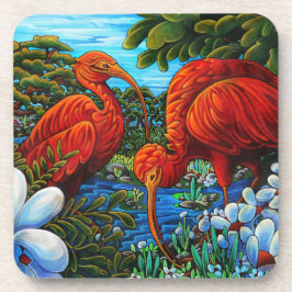 Scarlet Ibis Onderzetter Set van 6