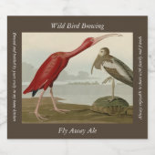 Scarlet Ibis - van de Amerikaanse vogels van Audub Bier Etiket (Enkel label)