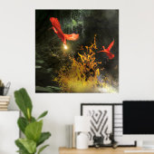 Scarlet Ibis Vogels “DE LICHT STELEN” Poster (Thuiskantoor)