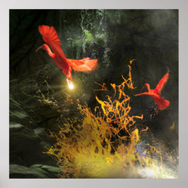 Scarlet Ibis Vogels “DE LICHT STELEN” Poster