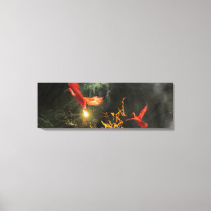 Scarlet-Ibis-vogels die het licht verstuiven Canvas Afdruk