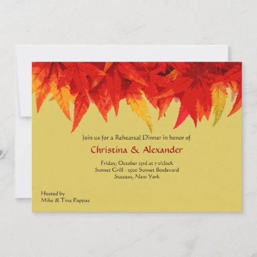 Scarlet Leaves Invitation Kaart (Voorkant)