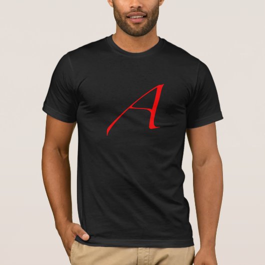 Scarlet Letter A/Atheïsme T-shirt (Voorkant)