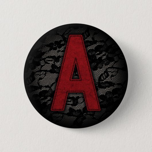 Scarlet Letter A Ronde Button 5,7 Cm (Voorkant)