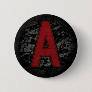 Scarlet Letter A Ronde Button 5,7 Cm