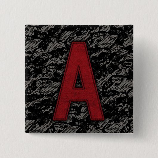 Scarlet Letter A Vierkante Button 5,1 Cm (Voorkant)