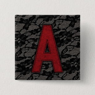 Scarlet Letter A Vierkante Button 5,1 Cm
