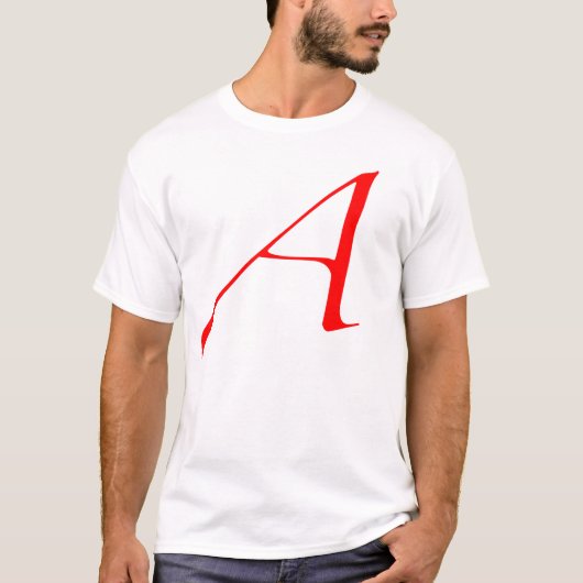 Scarlet letter A (voor atheïst) T-shirt (Voorkant)