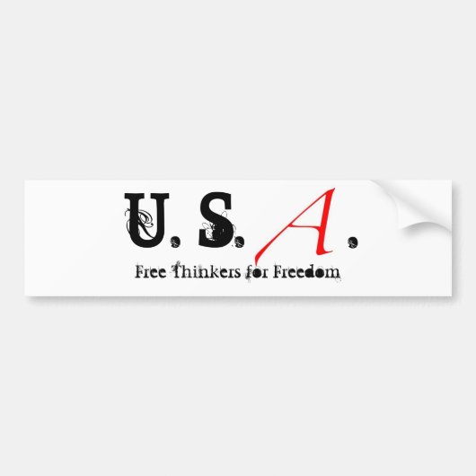 Scarlet Letter small, U. S., ... gratis denkers va Bumpersticker (Voorkant)