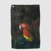 Scarlet Macaw Art Golfhanddoek (Voorkant)