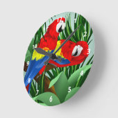 Scarlet Macaw Art Ronde Klok (Hoek)