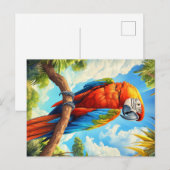 Scarlet macaw briefkaart (Voorkant / Achterkant)
