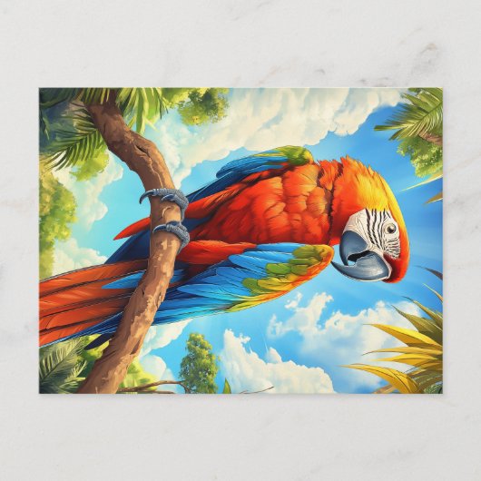 Scarlet macaw briefkaart (Voorkant)