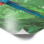 Scarlet Macaw Costa Rica Design Foto Afdruk (Hoek)