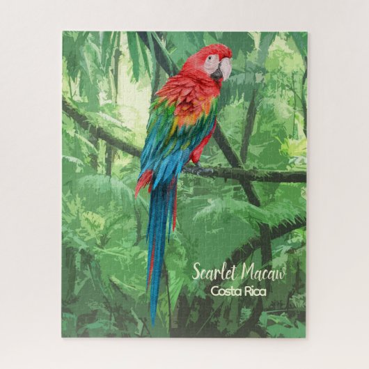 Scarlet Macaw Costa Rica Design Jigzaag Puzzle Legpuzzel (Verticaal)