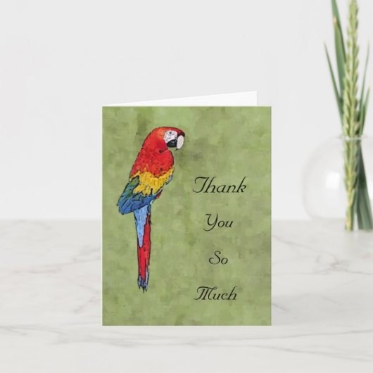 Scarlet Macaw Dank u Notecard Bedankkaart (Voorkant)