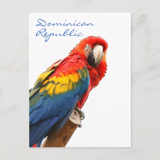 Scarlet Macaw Dominicaanse Republiek Briefkaart (Voorkant)