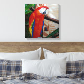 Scarlet Macaw Exotic Wildlife Bird Oerwoud Art Canvas Afdruk (Insitu (Slaapkamer))