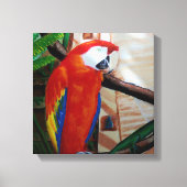 Scarlet Macaw Exotic Wildlife Bird Oerwoud Art Canvas Afdruk (Voorkant)