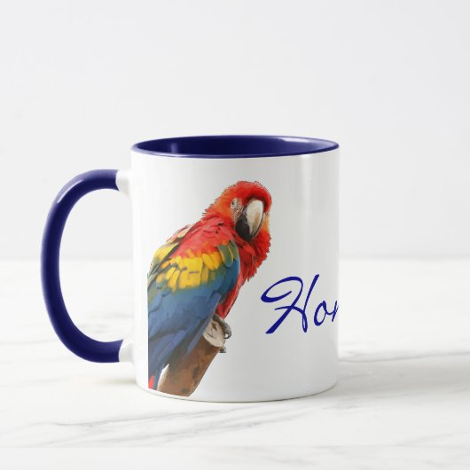 Scarlet Macaw Honduras Ceramic Mok (Links)